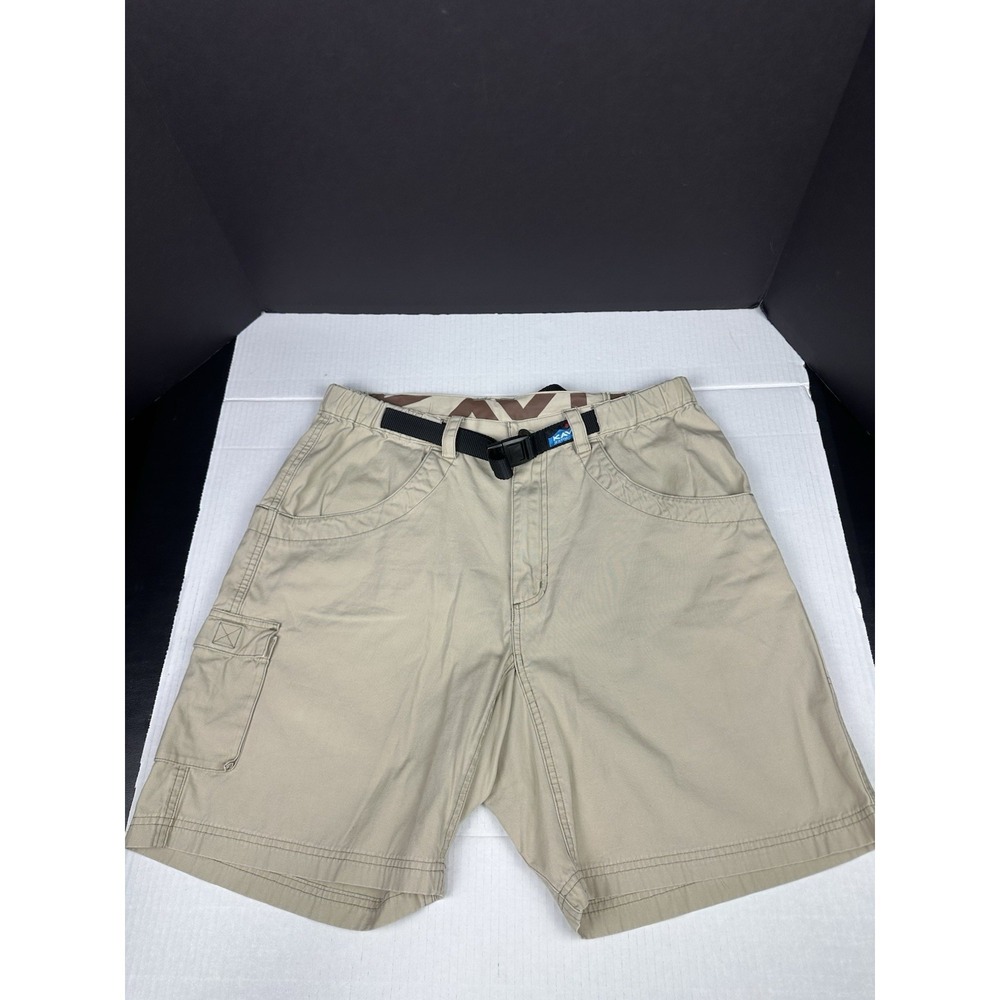 Kavu Chilli Lite Heritage Hiking Shorts Mens L Beige Belted Waist Outdoor 34x8